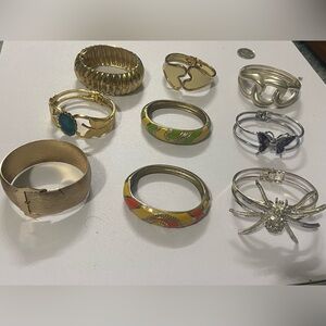 Gold and Silver Bracelet Set with Colorful Accents vintage and modern